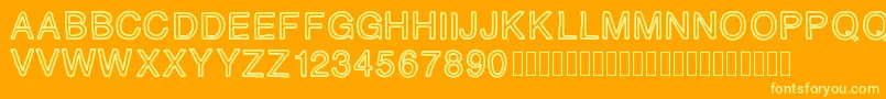 PLAQUE Font – Yellow Fonts on Orange Background