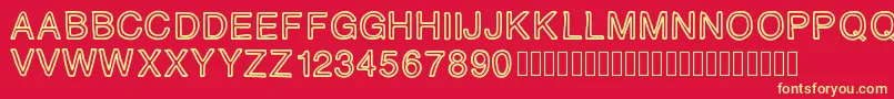 フォントPLAQUE – 黄色の文字、赤い背景