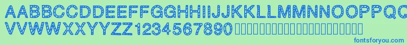 PLAQUEZIP Font – Blue Fonts on Green Background