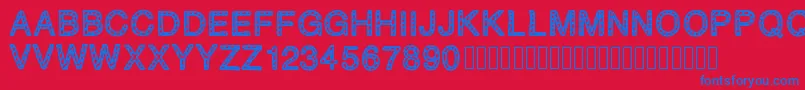 PLAQUEZIP Font – Blue Fonts on Red Background