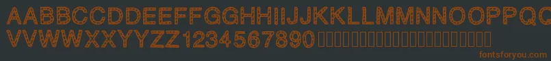 PLAQUEZIP Font – Brown Fonts on Black Background
