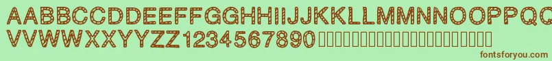 PLAQUEZIP Font – Brown Fonts on Green Background