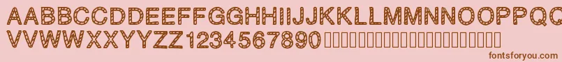 PLAQUEZIP Font – Brown Fonts on Pink Background
