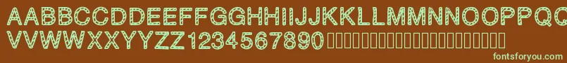 PLAQUEZIP Font – Green Fonts on Brown Background