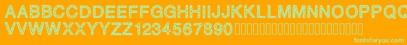 PLAQUEZIP Font – Green Fonts on Orange Background