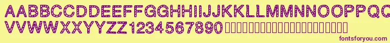 PLAQUEZIP Font – Purple Fonts on Yellow Background