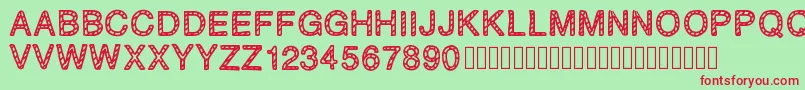 PLAQUEZIP Font – Red Fonts on Green Background