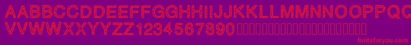 PLAQUEZIP-Schriftart – Rote Schriften auf violettem Hintergrund