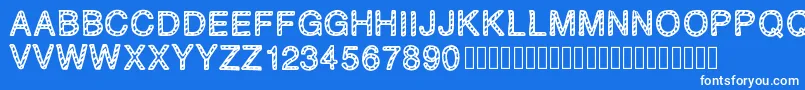 PLAQUEZIP Font – White Fonts on Blue Background