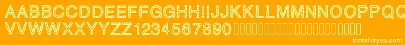 PLAQUEZIP Font – Yellow Fonts on Orange Background
