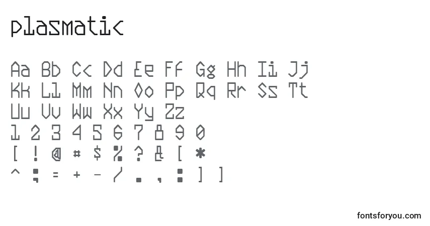 Plasmatic (137006)-fontti – aakkoset, numerot, erikoismerkit