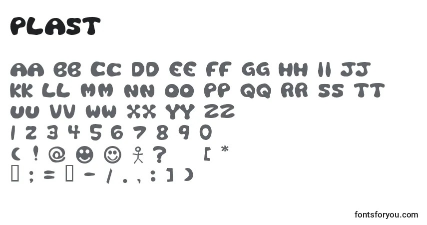 Czcionka PLAST    (137007) – alfabet, cyfry, specjalne znaki
