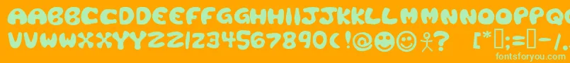 フォントPLAST    – オレンジの背景に緑のフォント