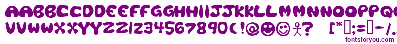 PLAST   -fontti – violetit fontit valkoisella taustalla