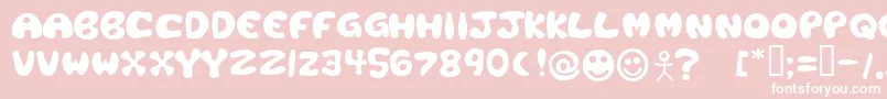 PLAST   -Schriftart – Weiße Schriften auf rosa Hintergrund