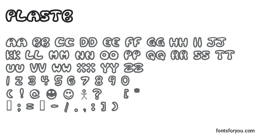 A fonte PLASTB   (137008) – alfabeto, números, caracteres especiais