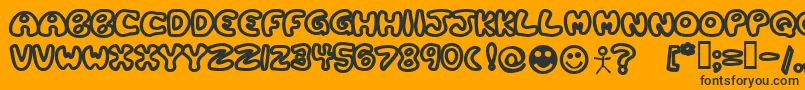 PLASTB  -Schriftart – Schwarze Schriften auf orangefarbenem Hintergrund
