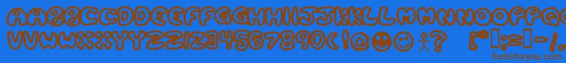 PLASTB   Font – Brown Fonts on Blue Background