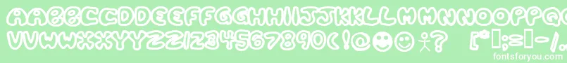 PLASTB   Font – White Fonts on Green Background