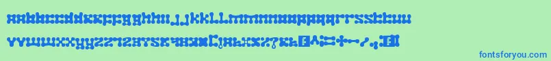 plastelina-fontti – siniset fontit vihreällä taustalla