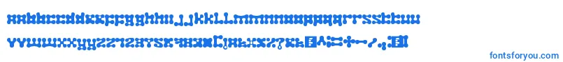 フォントplastelina – 白い背景に青い文字