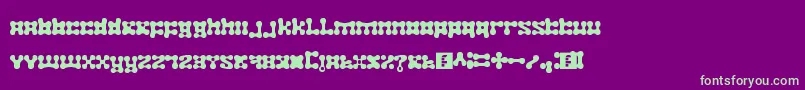 plastelina-fontti – vihreät fontit violetilla taustalla