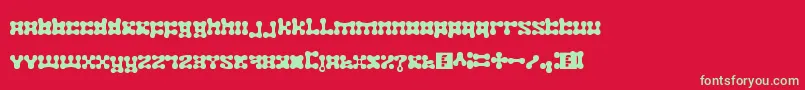 plastelina Font – Green Fonts on Red Background