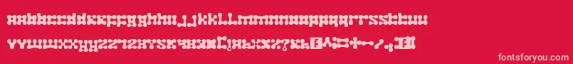 plastelina-Schriftart – Rosa Schriften auf rotem Hintergrund