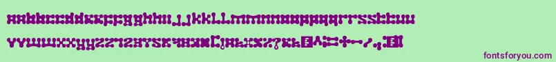 plastelina-fontti – violetit fontit vihreällä taustalla