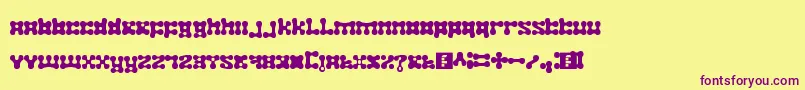 plastelina-fontti – violetit fontit keltaisella taustalla