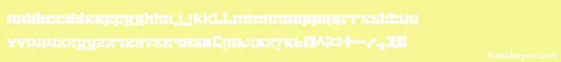 plastelina-fontti – valkoiset fontit keltaisella taustalla