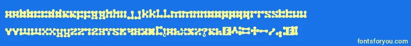 plastelina-fontti – keltaiset fontit sinisellä taustalla