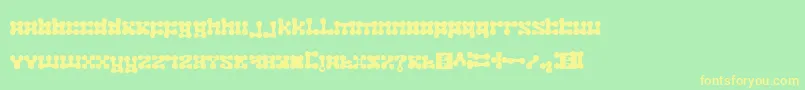 plastelina-Schriftart – Gelbe Schriften auf grünem Hintergrund