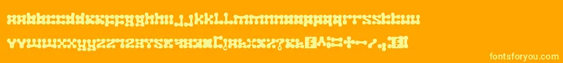 plastelina-fontti – keltaiset fontit oranssilla taustalla