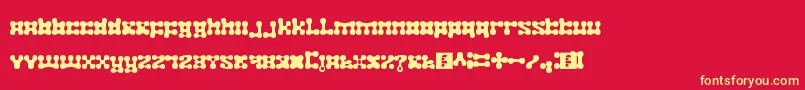 フォントplastelina – 黄色の文字、赤い背景