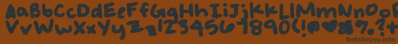 MaybeButNotAlways-Schriftart – Schwarze Schriften auf braunem Hintergrund