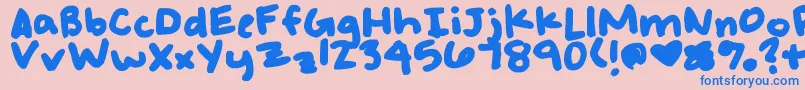 フォントMaybeButNotAlways – ピンクの背景に青い文字