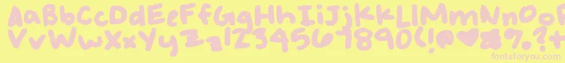 MaybeButNotAlways Font – Pink Fonts on Yellow Background