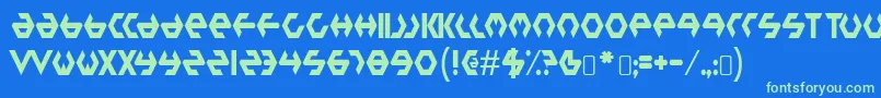plastic bag Font – Green Fonts on Blue Background