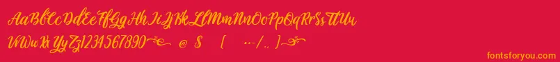 Plastic Beauty Light-Schriftart – Orangefarbene Schriften auf rotem Hintergrund