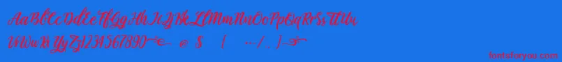 Plastic Beauty Light-Schriftart – Rote Schriften auf blauem Hintergrund