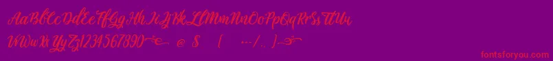 Plastic Beauty Light Font – Red Fonts on Purple Background