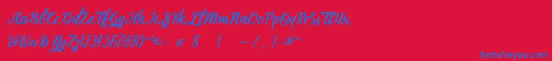 フォントPlastic Beauty – 赤い背景に青い文字