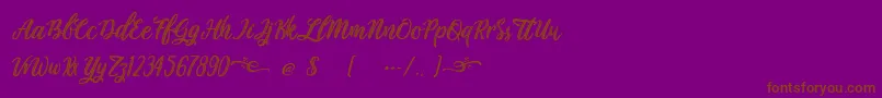 フォントPlastic Beauty – 紫色の背景に茶色のフォント