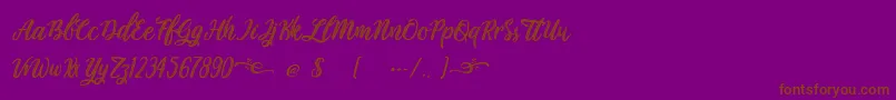 Plastic Beauty-Schriftart – Braune Schriften auf violettem Hintergrund