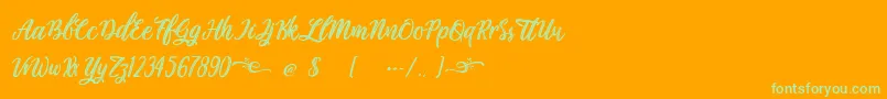 Plastic Beauty Font – Green Fonts on Orange Background