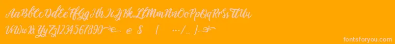 Plastic Beauty-Schriftart – Rosa Schriften auf orangefarbenem Hintergrund