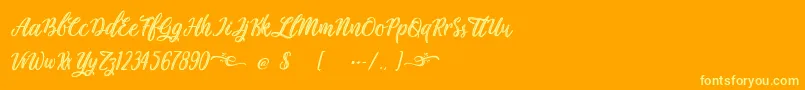 Plastic Beauty Font – Yellow Fonts on Orange Background