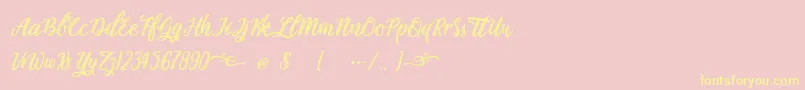 Plastic Beauty Font – Yellow Fonts on Pink Background