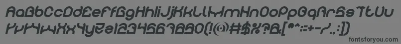 フォントPLASTIC Bold Italic – 黒い文字の灰色の背景